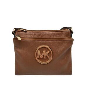 Michael Kors Brown Leather Fulton Crossbody Bag